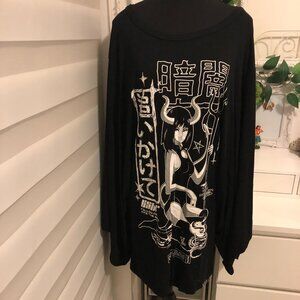 Killstar Long Sleeved Anime Goth Tunic with kimono sleeves